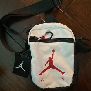 Jordan red white and black cross body